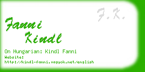fanni kindl business card